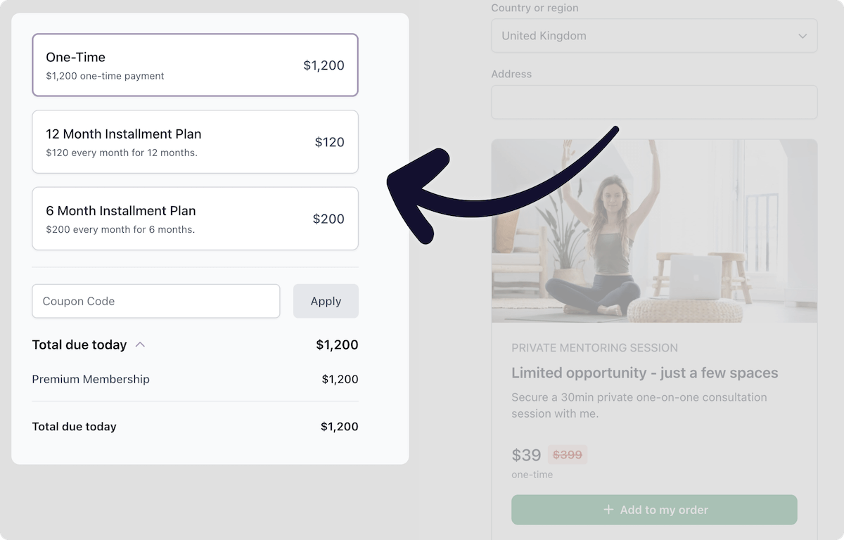 Multiple Course Payment Options
