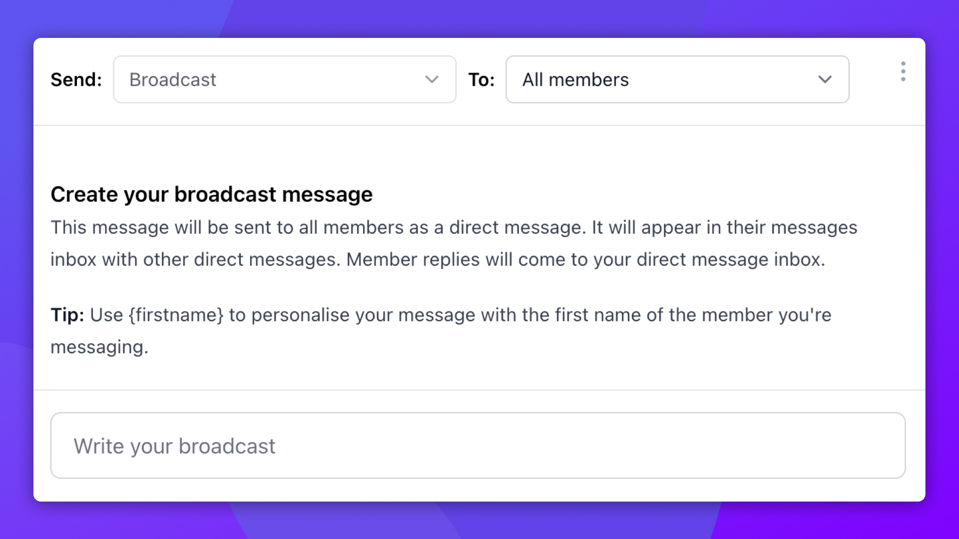 Community Broadcast Messaging