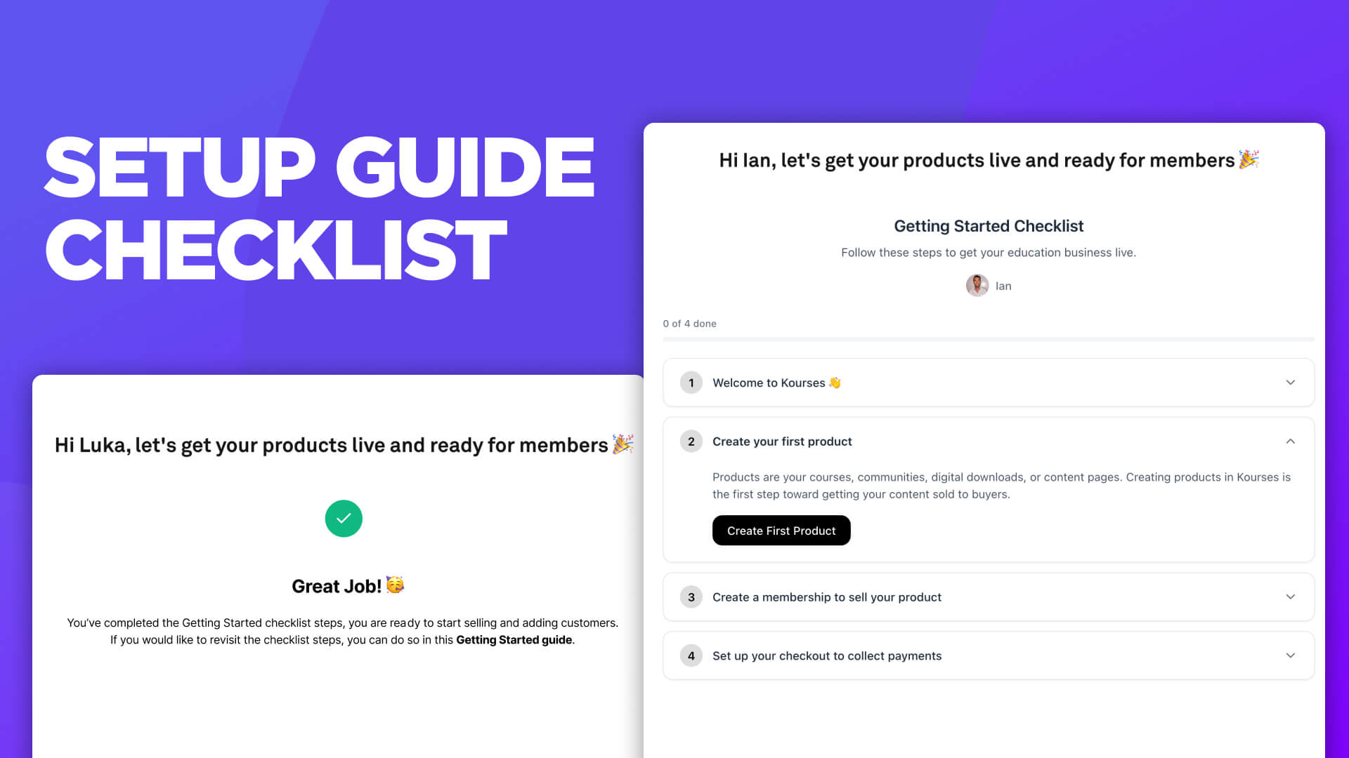 Setup Guide Checklist Setup Guide Checklist