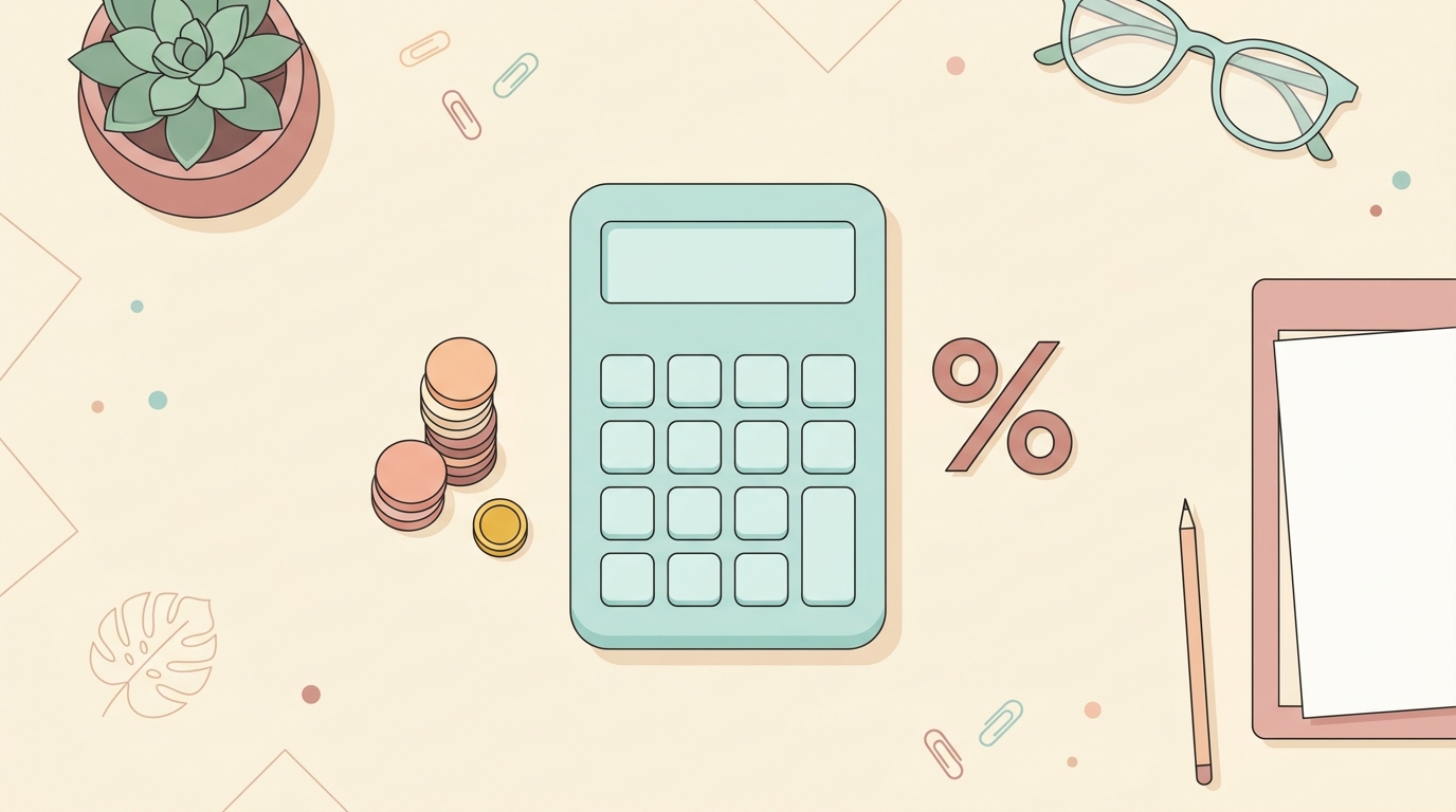 A calculator with coins and percent symbol representing the real cost of membership platforms with transaction fees