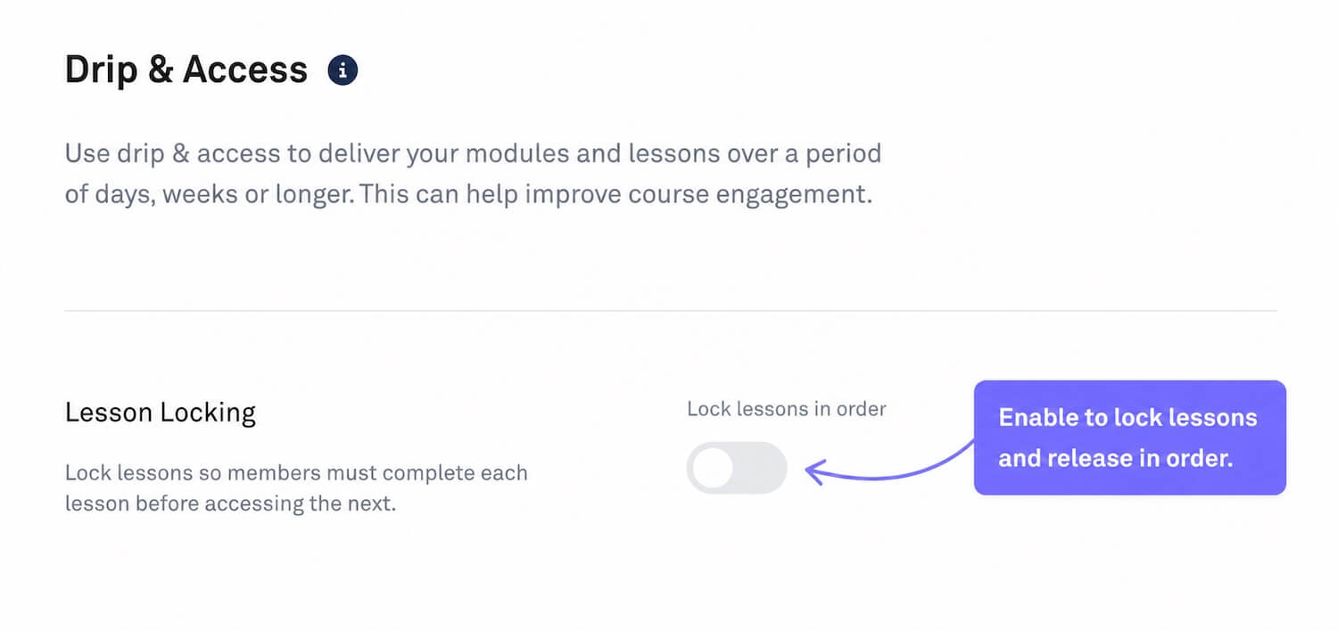 Enable Locked Lessons