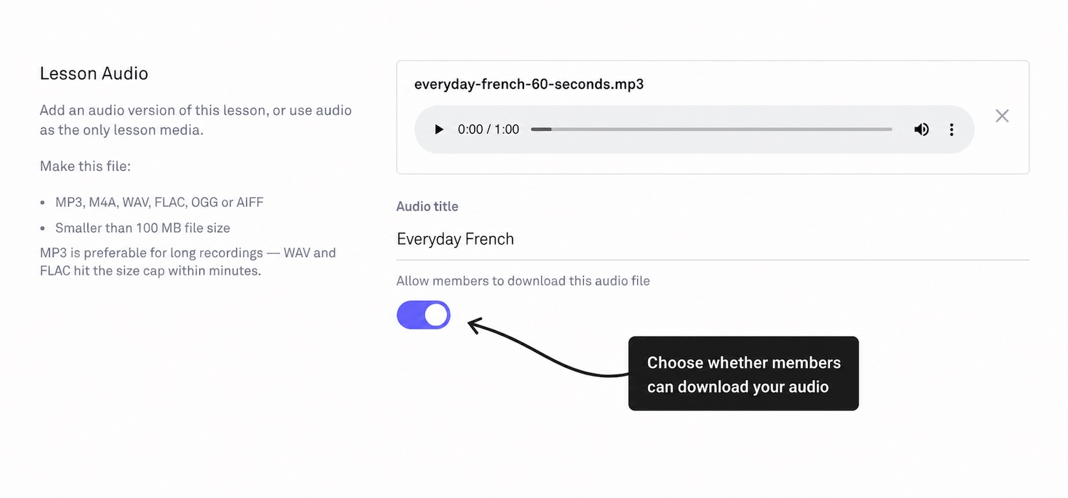 Member Download Setting